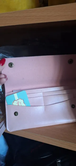 Conjunto bolso mano y porta- documentos rosa nuevo