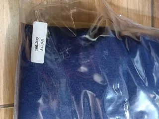 Mantel y servilletas tela azul y amarillo