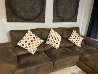 Sofá de 3 plazas marrón