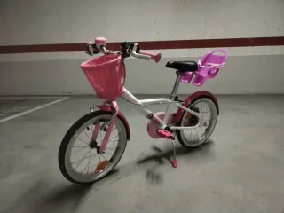 Bicicleta infantil 16' rosa b-twin