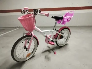 Bicicleta infantil 16' rosa b-twin