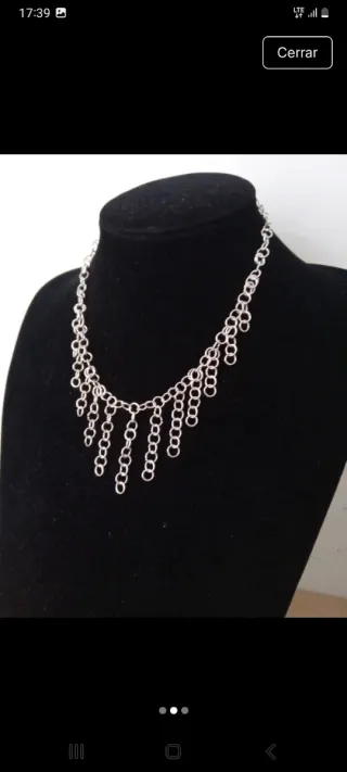 Collar de anillas dorado y plateado