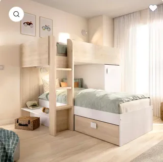 Cama litera tren juvenil convertible reversible