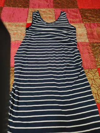 Vestido playero Premamá rayas azul y blanco