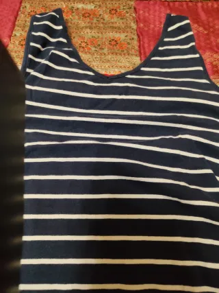 Vestido playero Premamá rayas azul y blanco