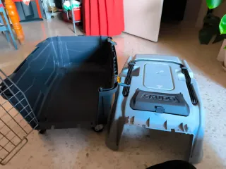 Transportín para mascotas con ruedas, asa plegable