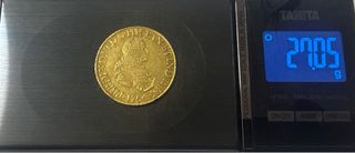 FERNANDO VI 8 ESCUDOS LIMA JD DEL AÑO 1754.