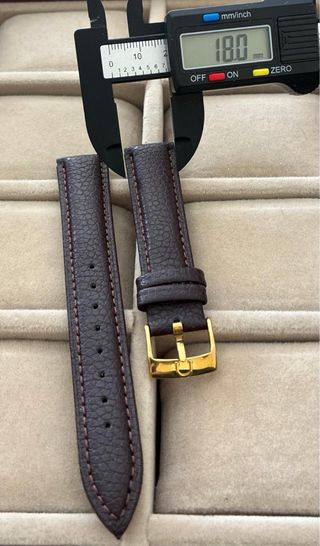 Correa de reloj para Omega en piel de becerro 18mm