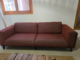 Sofá IKEA 3 plazas tela rojo