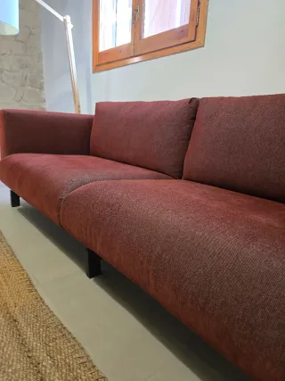 Sofá IKEA 3 plazas tela rojo