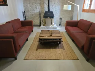 Sofá IKEA 3 plazas tela rojo