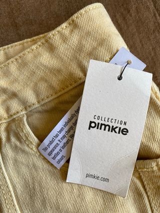 Falda vaquera Pimkie abotonada amarilla T.36