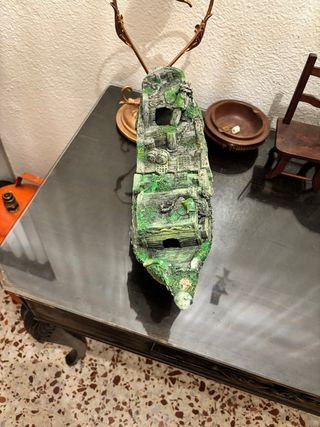 Barco Pecera Acuario Resina Decoración