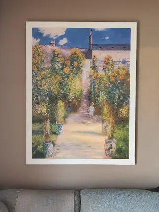 Quadro con girasoli e bambini, Olio su tela