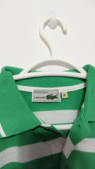Polo Lacoste Vintage Verde a Rayas – Camiseta Polo
