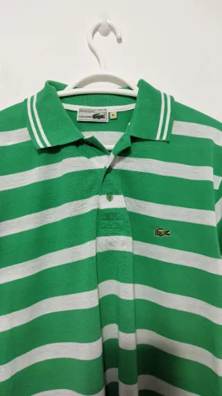 Polo Lacoste Vintage Verde a Rayas – Camiseta Polo