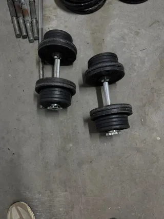 Panca piana e pesi palestra