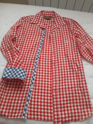 Camisa Chico El Ganso cuadros roja y azul T38