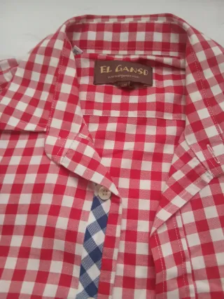 Camisa Chico El Ganso cuadros roja y azul T38
