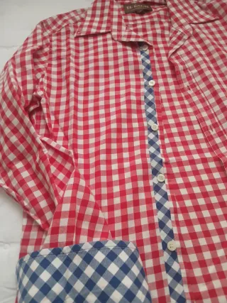 Camisa Chico El Ganso cuadros roja y azul T38