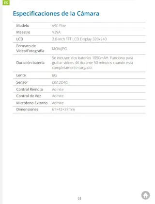 Cámara de Acción Akaso V50 Elite 4K 60FPS