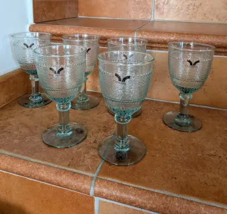 Set 6 Bicchieri Vetro Retrò Pagnossin