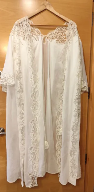 Camisón y salto de cama antiguo encaje