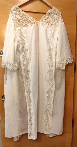 Camisón y salto de cama antiguo encaje