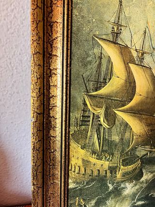 Cuadro Vintage Barcos y Mar