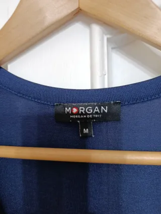 Top Morgan Azul con Cremalleras Talla M
