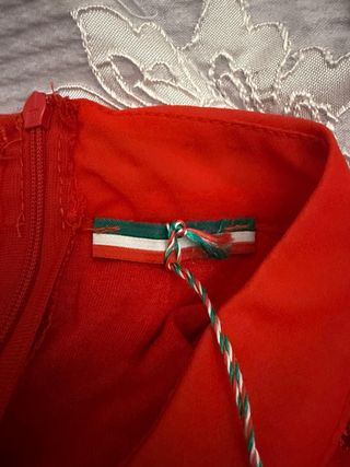 Abito da sera rosso asimmetrico paillettes