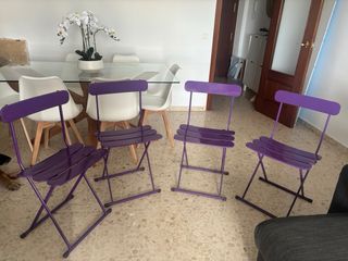 Silla de exterior morada