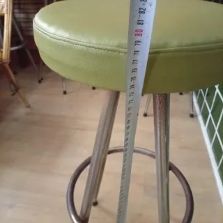 6 Taburetes Altos Barra Bar Verdes y Plateados