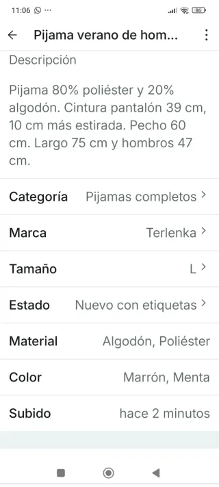 Pijama Verano Hombre Terlenka