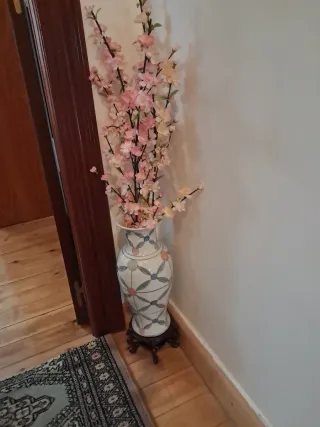 Jarrón decorativo porcelana flores