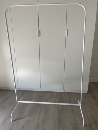 Burro perchero ropa blanco metal