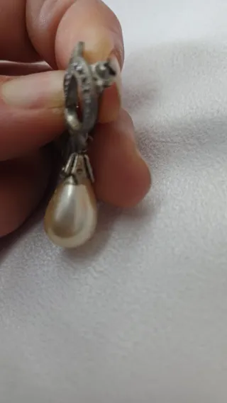 Spilla vintage fiore con perla