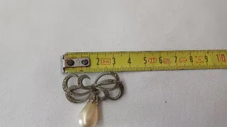 Spilla vintage fiore con perla