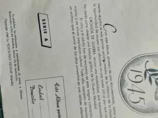 Álbum"Cromos de  Guerra" Edición A 1945 vacío