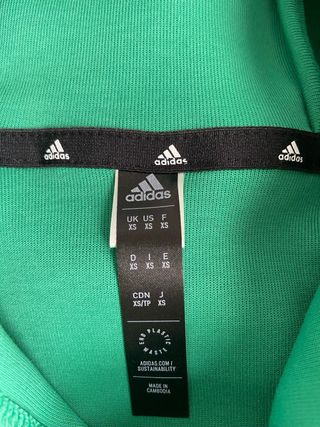 Sudadera Adidas Verde unisex con Logo Blanco