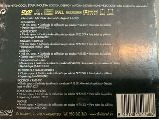 Alfred Hitchcock Obras Maestras Suspense 9 DVD