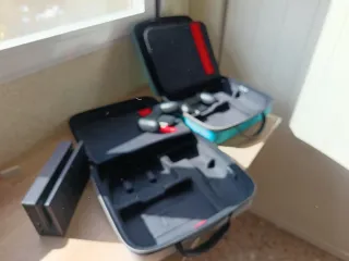 Dos fundas de consolas con accesorios