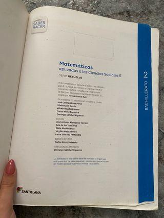 Matemáticas aplicadas a las ciencias sociales II