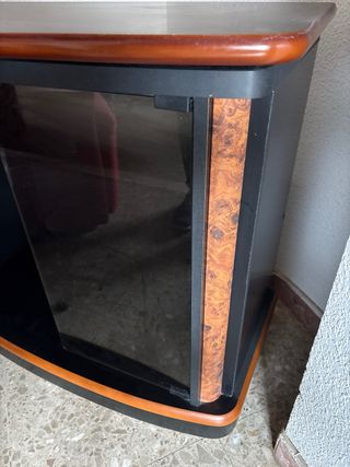 Mueble TV cristal y madera