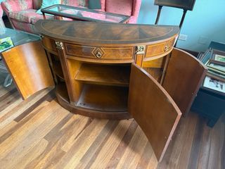 Consola de madera y cristal