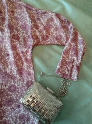 Blusa Trucco Estampada malva y Blanca