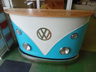 Botellero Volkswagen Furgoneta Azul y Blanco