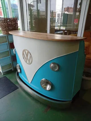 Botellero Volkswagen Furgoneta Azul y Blanco
