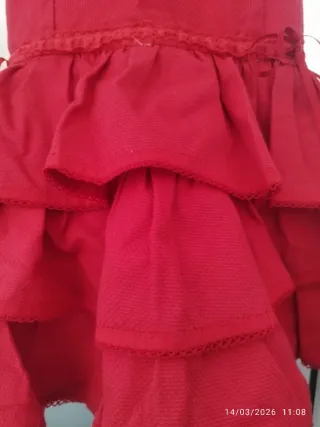 Vestido de flamenca rojo 1 a 2 años