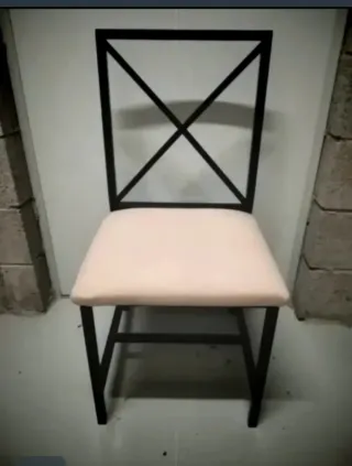 Conjunto 4 Sillas Metal y Tela